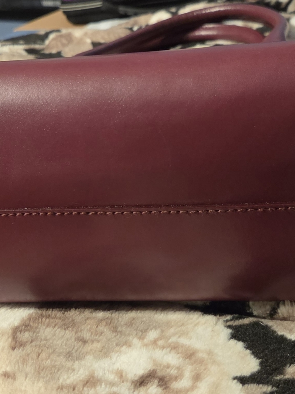Furla Burgundy Leather Tote Bag - Picture 4 of 4